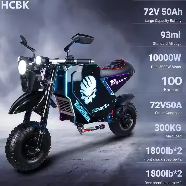 M10 Electric Scooter 72V50AH10000W Dual Drive Electric Scooter NFC Remote Control Adult Electric Scooter Off-road Long Endurance