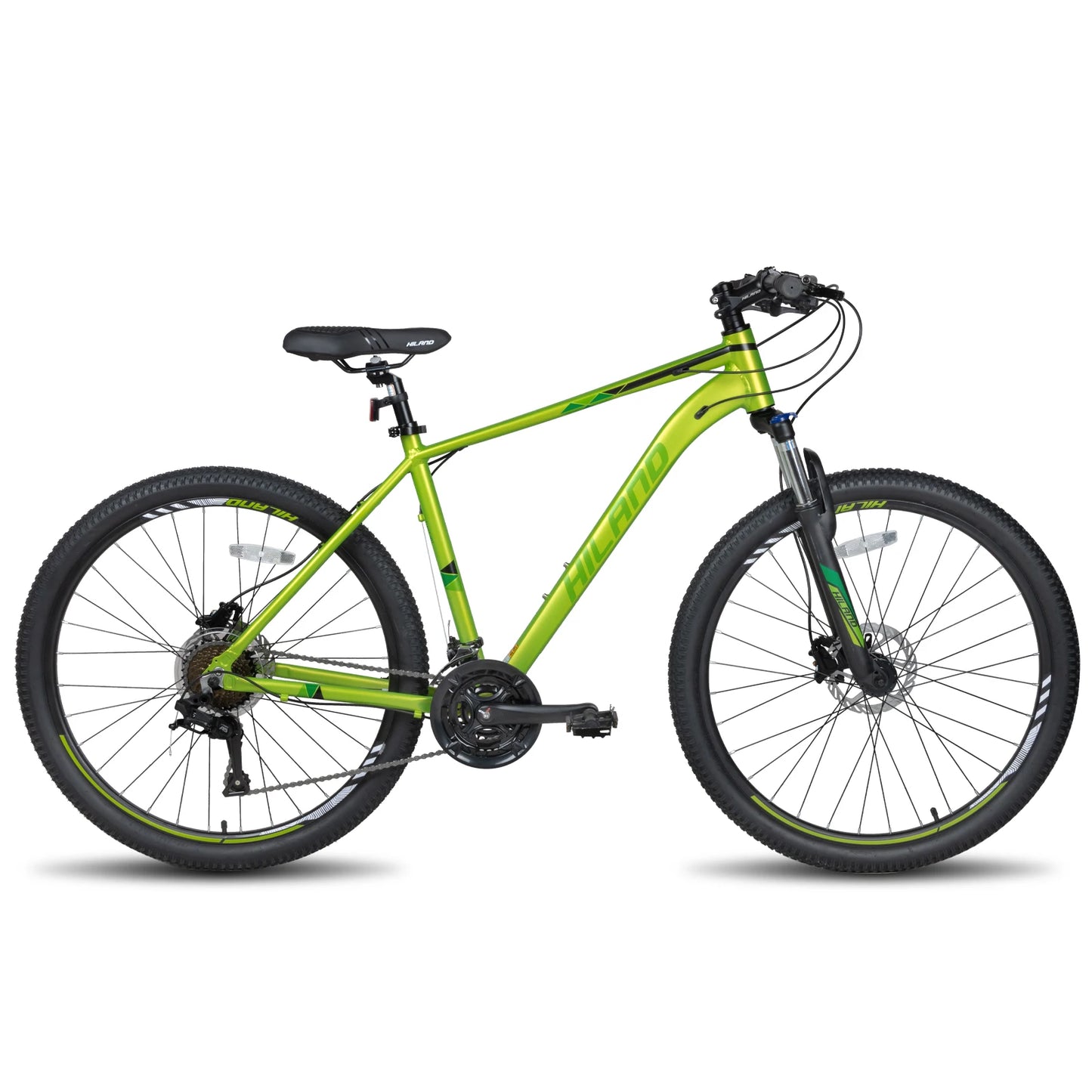 Hiland Aluminum Mountain Bike 21 Speeds, Hydraulic Disc-Brakes, Lock-Out Suspension Fork, 27.5 inch Wheel, Bike for Men Mens
