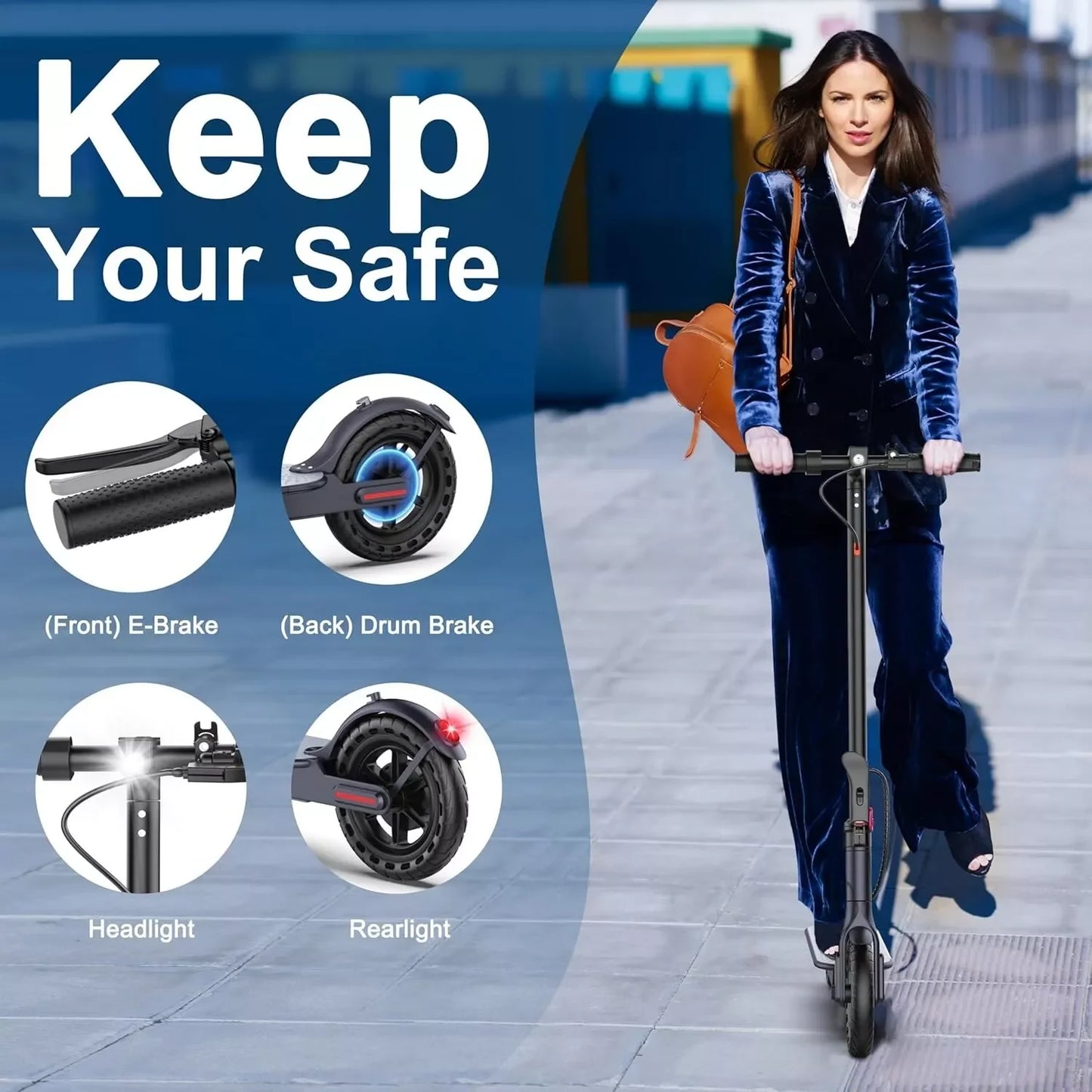 LP60 Electric Scooter 350W 19mph APP Smart Control Scooter 8.5inch tire Folding Electric Scooter 12miles Max Range for Adult