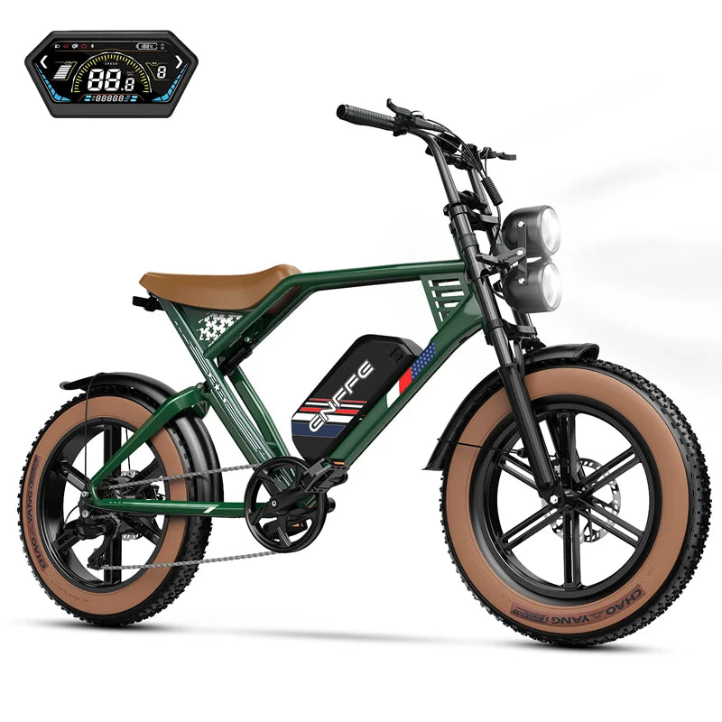 Enffe ES2S 1500W Electric Bike 48V 22.5 Ah Battery E-bike,Fat Tire Electric Bicycle 32mph Shock Absorber e bike dirt bike adults