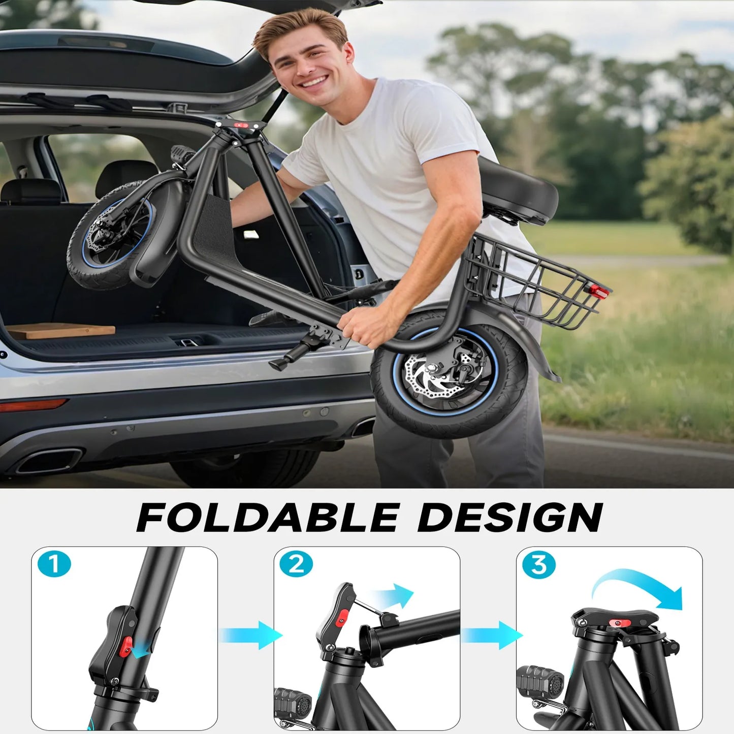 450W Motor Electric Scooter: 265LBS Max Load, 22-Mile Range, 15.5MPH Top Speed, 3 Modes, Adjustable Seat, LCD Display.