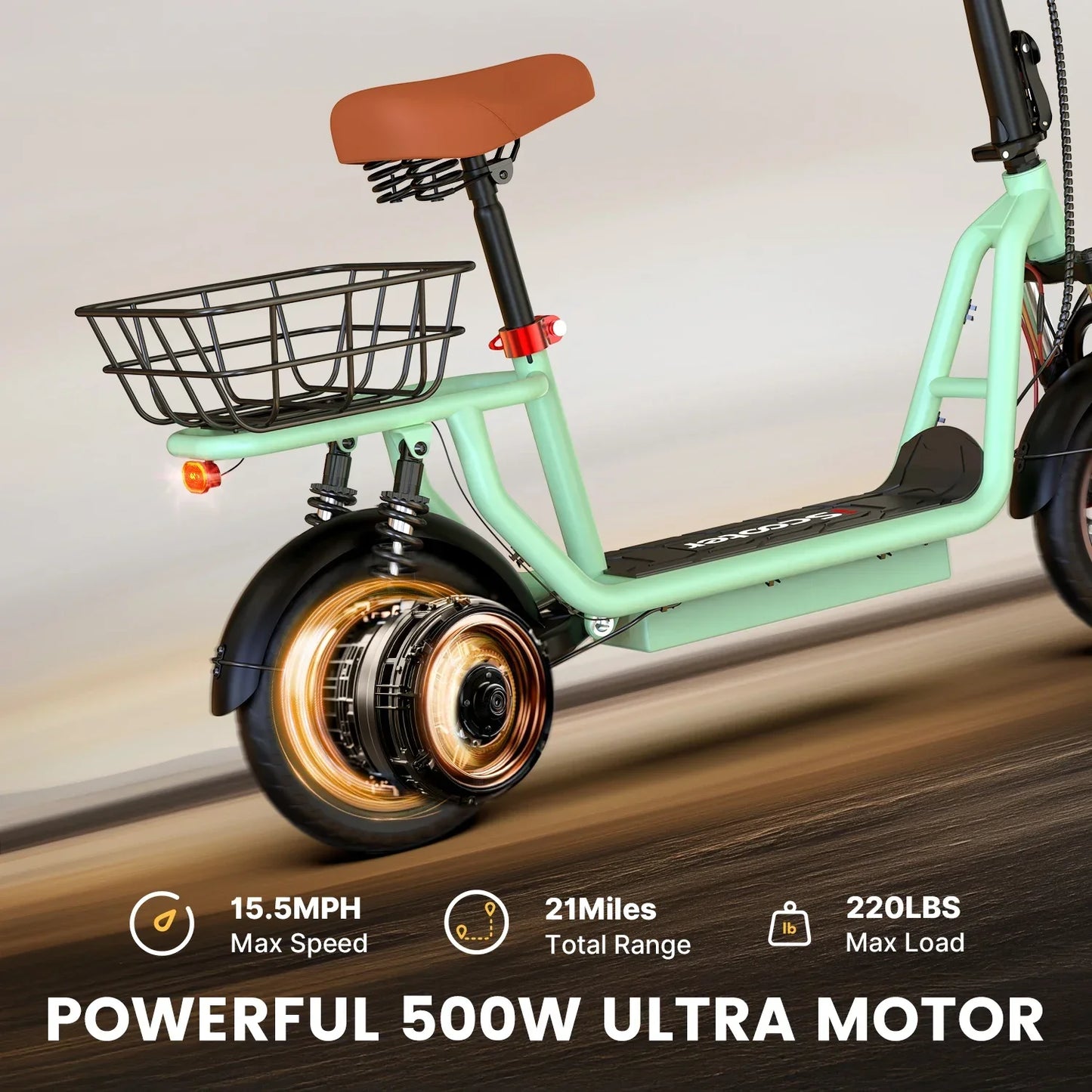 ISCOOTER I12 Adult Electric Scooter 500W Motor E- Scooter 36V 7.5AH Battery Electric Scooter 12 Inch Road Tires Electric Scooter