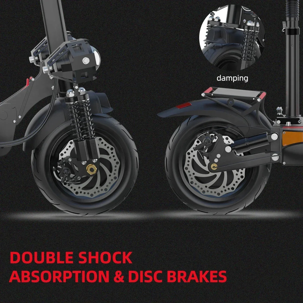 X500 2400W 20Ah Powerful Dual Motor Electric Scooter 65KM/H Maximum Speed Foldable E Scooter Dual Shock Apsorption for Adults
