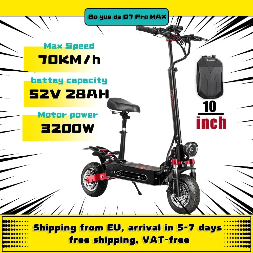 BOYUEDA S5 Electric Scooter 6000W Motor 60V38AH Battery 120KM Range 85KM/H Speed NFC Smart App RGB lights Off-road E Scooters