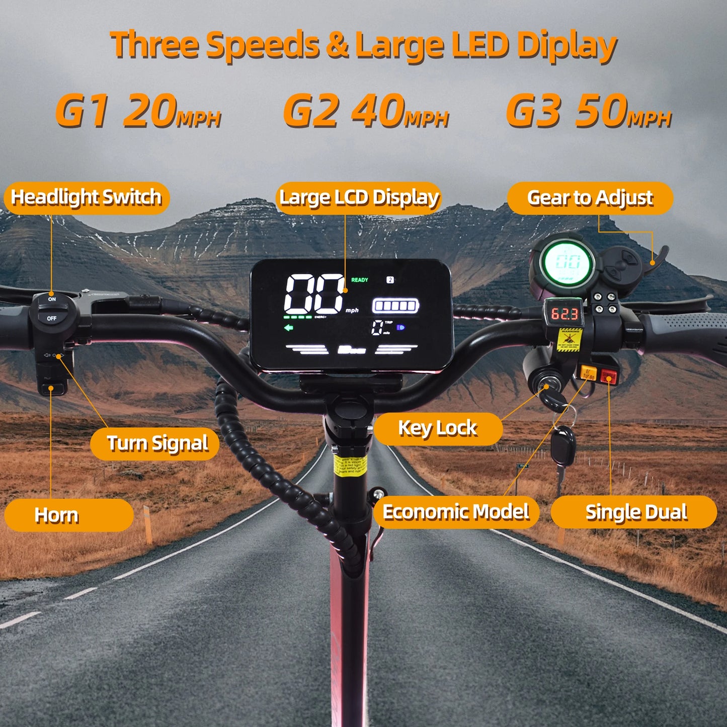 Electric Scooter for Adults, 5600W Dual Motors Up to 50 MPH, Electric Scooter Adults Range 50 Miles, 60V 27Ah Large Capacity Bat