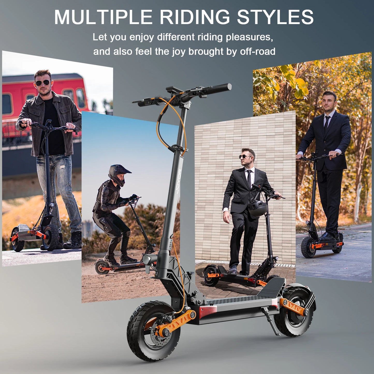 JOYOR S5-Z Electric Scooter for adults - 600W power motor speed 31Mph, 34-Mile Range, Foldable Design for Commuting & Adventure