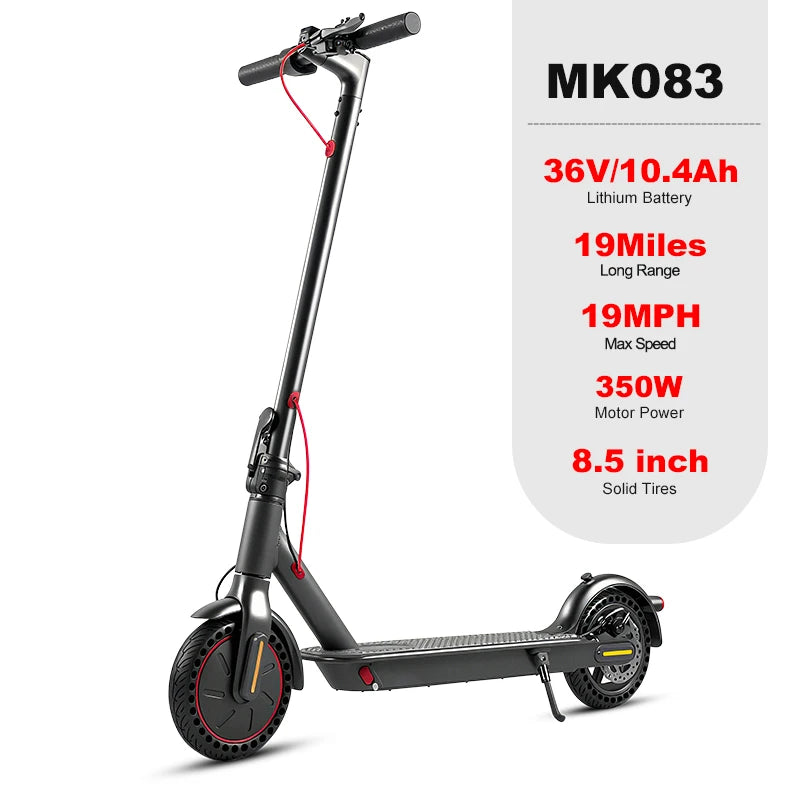 Mankeel MK085 Pro Adult Electric Scooter 350W 19MPH Top Speed Dual Shock Absorption 19Miles Range Smart APP 10inch E Scooter