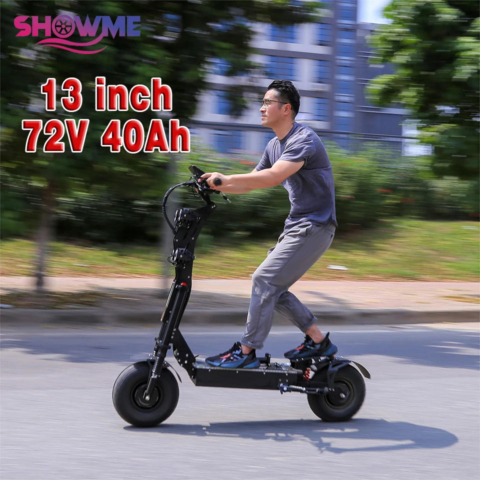 X13 inch 10000W Dual Motor 72V40Ah 60V50Ah Battery Electric Scooter Max Speed 120km/h Range 120km LCD Display Foldable Escooter