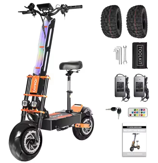X8 PRO 8000W Dual Motor 60v Electric Scooter 14 Inch Big Off-Road Tyres Max Speed 95km/h Lcd Display Folding Scooter with Seat