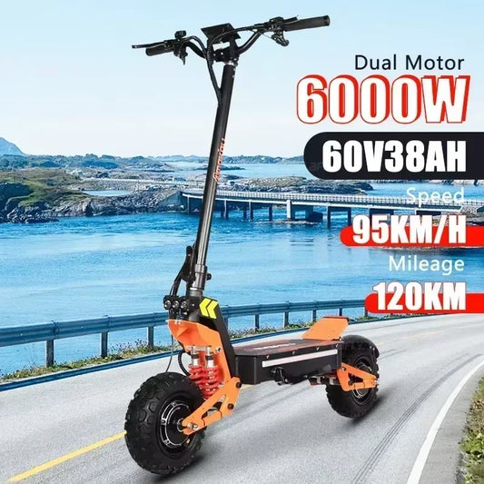 X5 Electric Scooter 6000W60V40V Dual Suspension Shock Absorption Maximum Speed 95 Km/H 11 Inches Maximum Mileage 90 Km Off-road