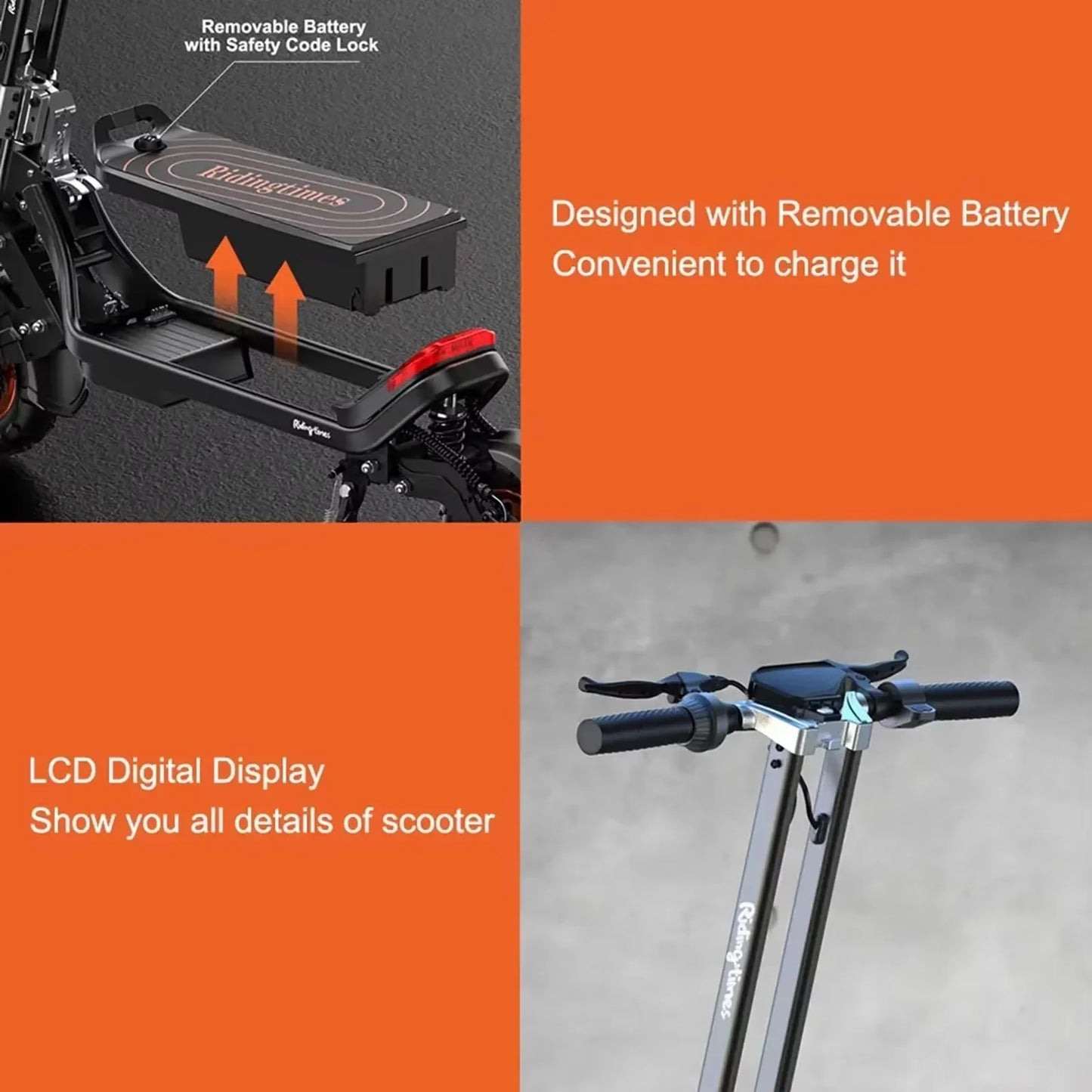 G63 2400W Dual Motor 48V 20AH Adult Electric Scooter Removable Battery Max Speed 65km/h Bluetooth Connectable Collapse Escoote