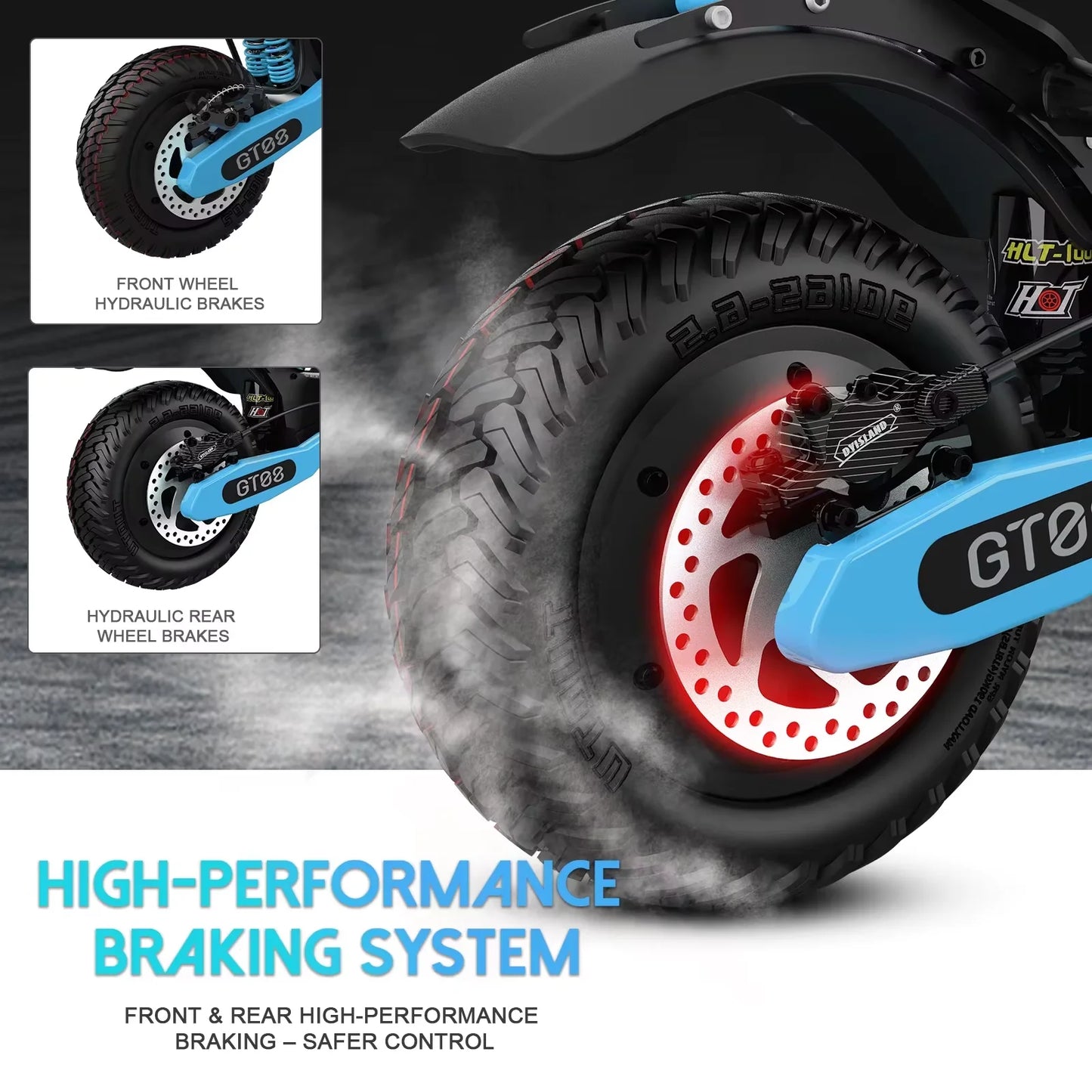 2025 EU New Blue GT08 5600w Dual Motor Electric Scooter 60v 27ah Max Speed 75km/h Range 65km Foldable Electric Scooter