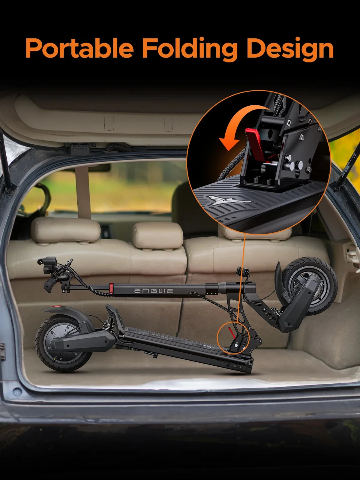 ENGWE Y400 Electric Foldable Scooter, 750W Motor, 23MPH Max Speed, 48V 10.4AH Battery, 25-Mile Range, Urban And Mountain Travel