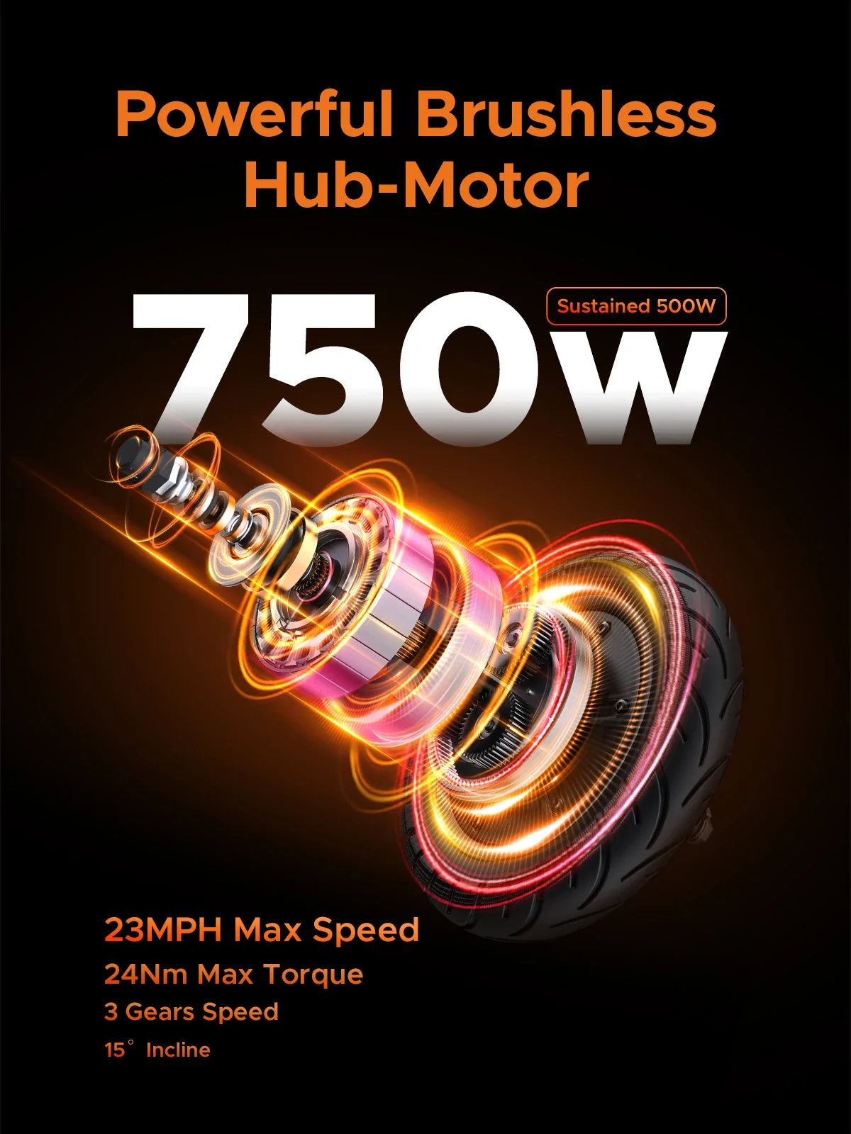 ENGWE Y400 Electric Foldable Scooter, 750W Motor, 23MPH Max Speed, 48V 10.4AH Battery, 25-Mile Range, Urban And Mountain Travel