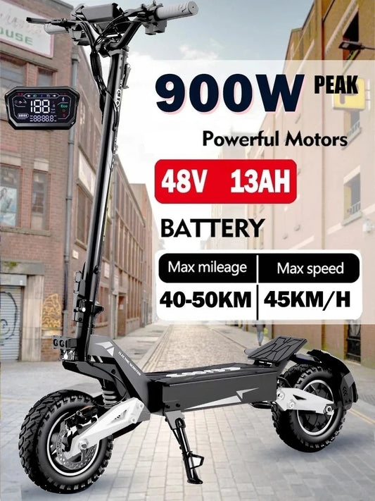 OOTD T10 Electric Scooter 900W Peak power 48V13AH Large Screen City Scooters Electric LED Screen 11 Inch Tire Portable E-Scooter