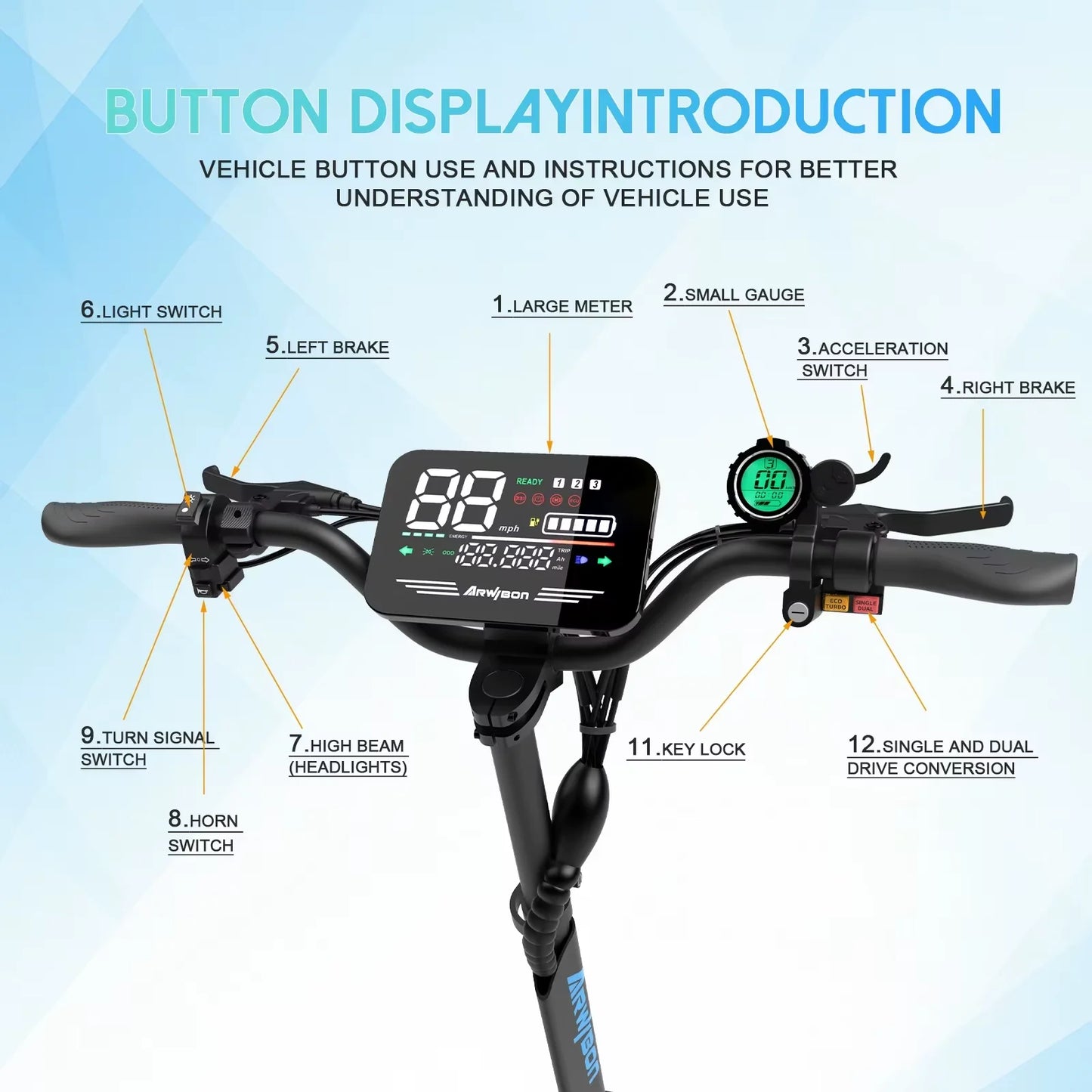 2025 EU New Blue GT08 5600w Dual Motor Electric Scooter 60v 27ah Max Speed 75km/h Range 65km Foldable Electric Scooter