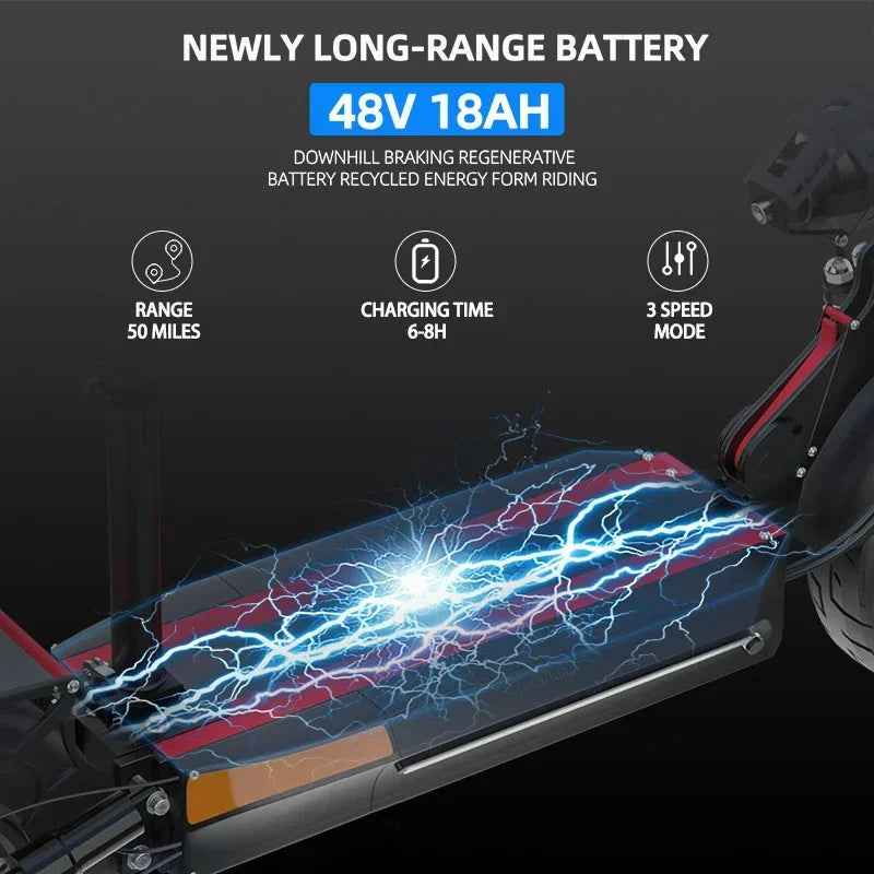 X500 2400W 20Ah Powerful Dual Motor Electric Scooter 65KM/H Maximum Speed Foldable E Scooter Dual Shock Apsorption for Adults