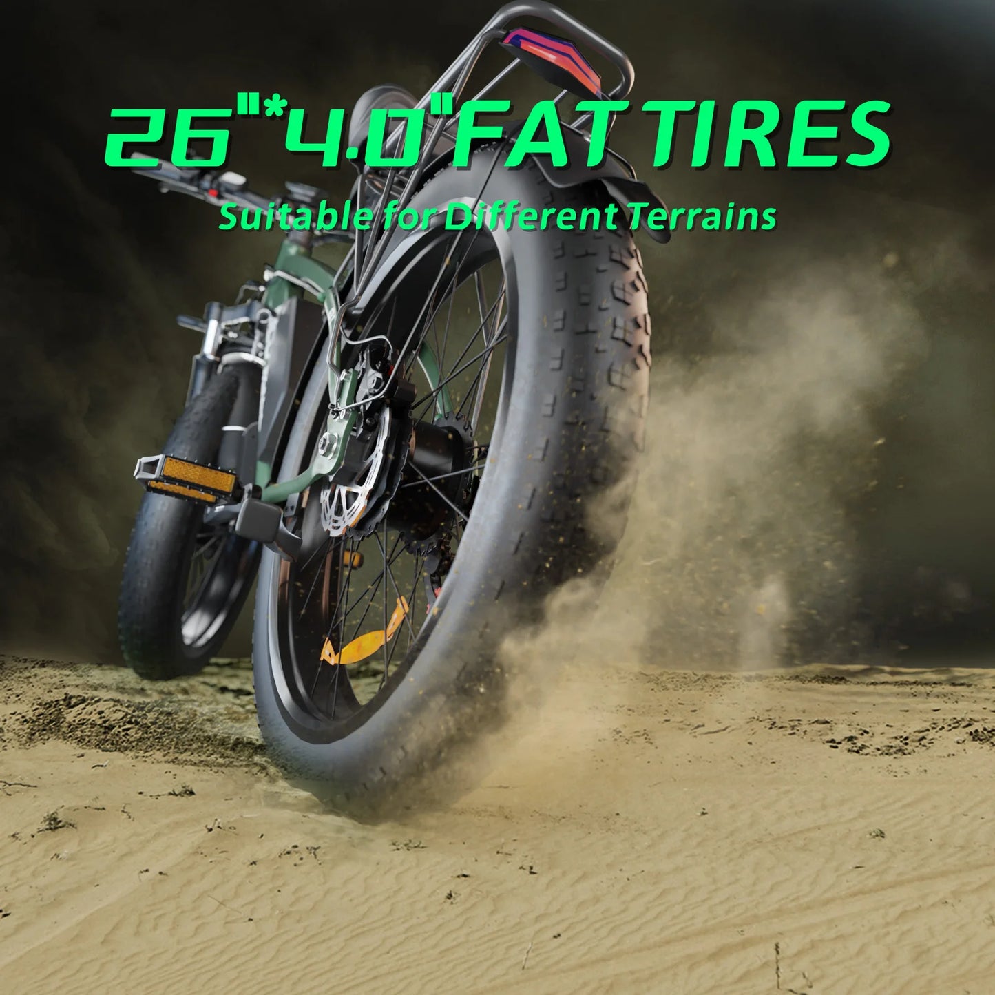 48V 2000W Electric Bike with 22.4AH Battery 26" Fat Tires for All-Terrain High-Speed Commuting Long Range Riding
