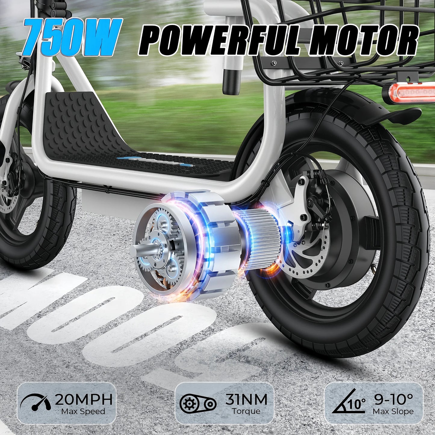 VARUN P7 Adult Electric Scooter 750W Motor 48V10.4AH Battery City Escooter 14 Inch Tire Foldable E-Scooter