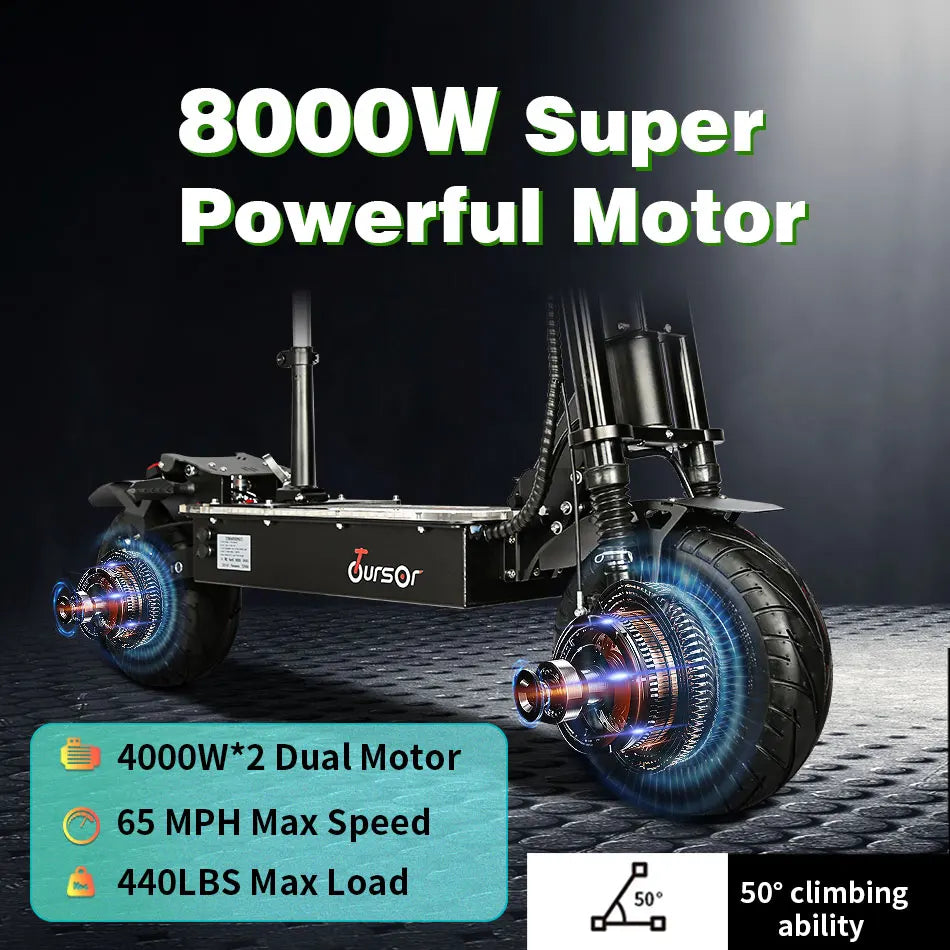 X13 inch 10000W Dual Motor 72V40Ah 60V50Ah Battery Electric Scooter Max Speed 120km/h Range 120km LCD Display Foldable Escooter