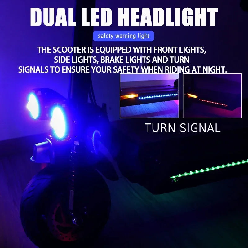 X500 2400W 20Ah Powerful Dual Motor Electric Scooter 65KM/H Maximum Speed Foldable E Scooter Dual Shock Apsorption for Adults