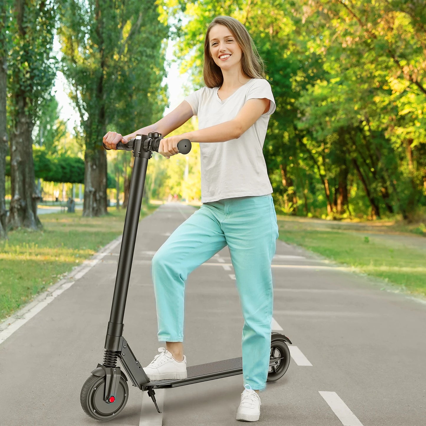 Electric Scooter Commuter E-Bike For Adults Foldable Commuter E-Scooter With Cruise Control Dual Braking System Shock Absorption