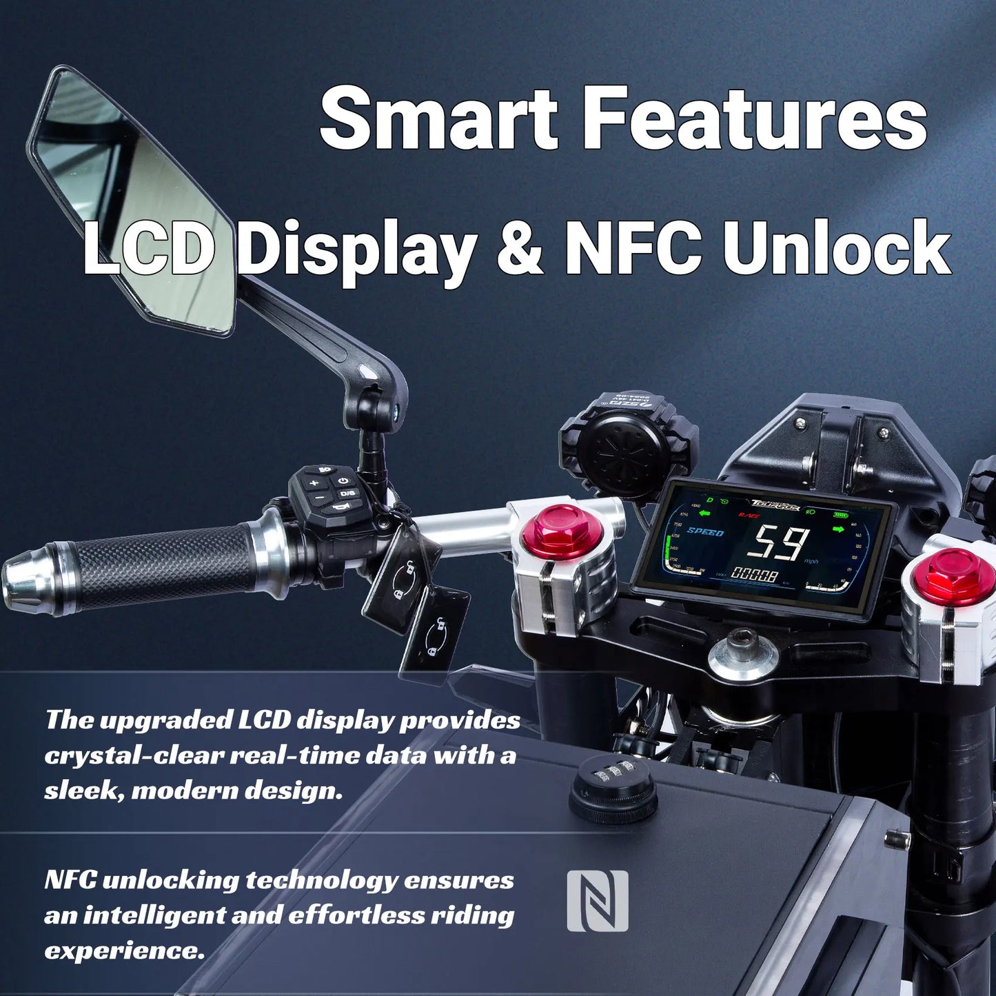 TOURSOR M10 Electric Motorcycle 72V 10,000W Dual-Drive Motor 50AH/55Ah Long-Range Lithium Battery 62 MPH Top Speed 93-Mile Range