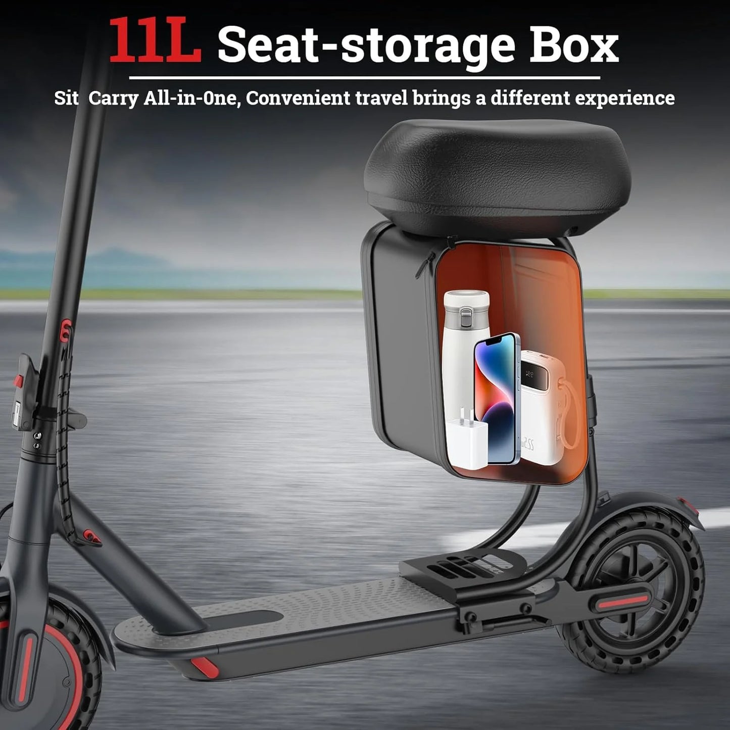 LADPED Electric Scooter 350W Motor 36V 5.2Ah Battery app Control 19mph Max Speed Up to 16miles Range Foldable Scooter with Seat