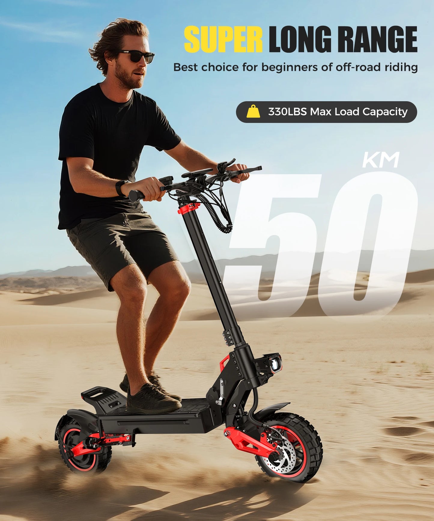 NEW 1600W Adult Foldable Electric Scooter Dual Brakes Long Endurance 11inch Off-Road Tires High Performance Commute E-Scooter