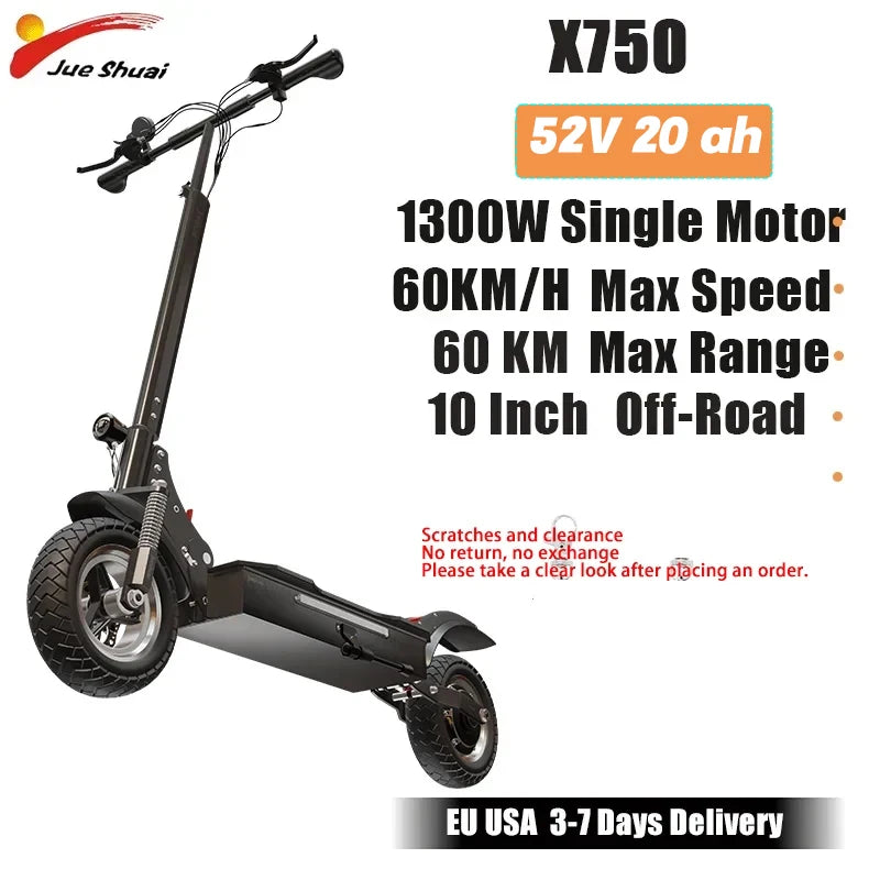 75KM/H Electric kick scooter 60V 48V 1300-3200W 10 inch Fat Tire Foldable Waterproof Electric Scooters Adults EU Warehouse