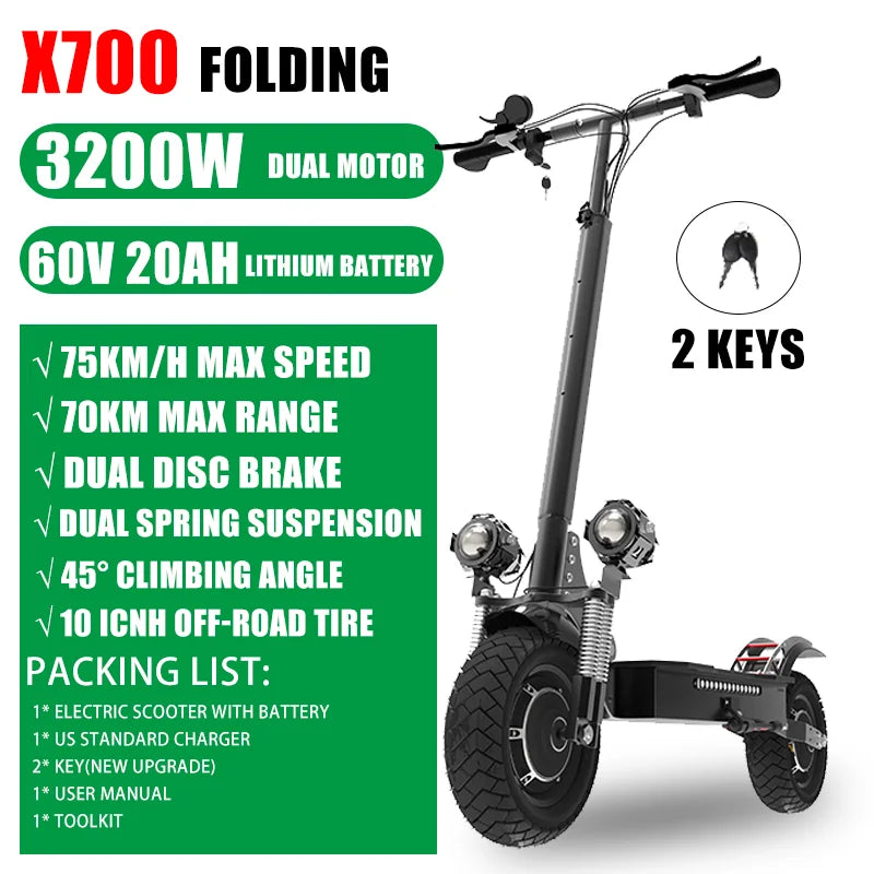 X700 Folding Electric Scooter 75KM/Hx