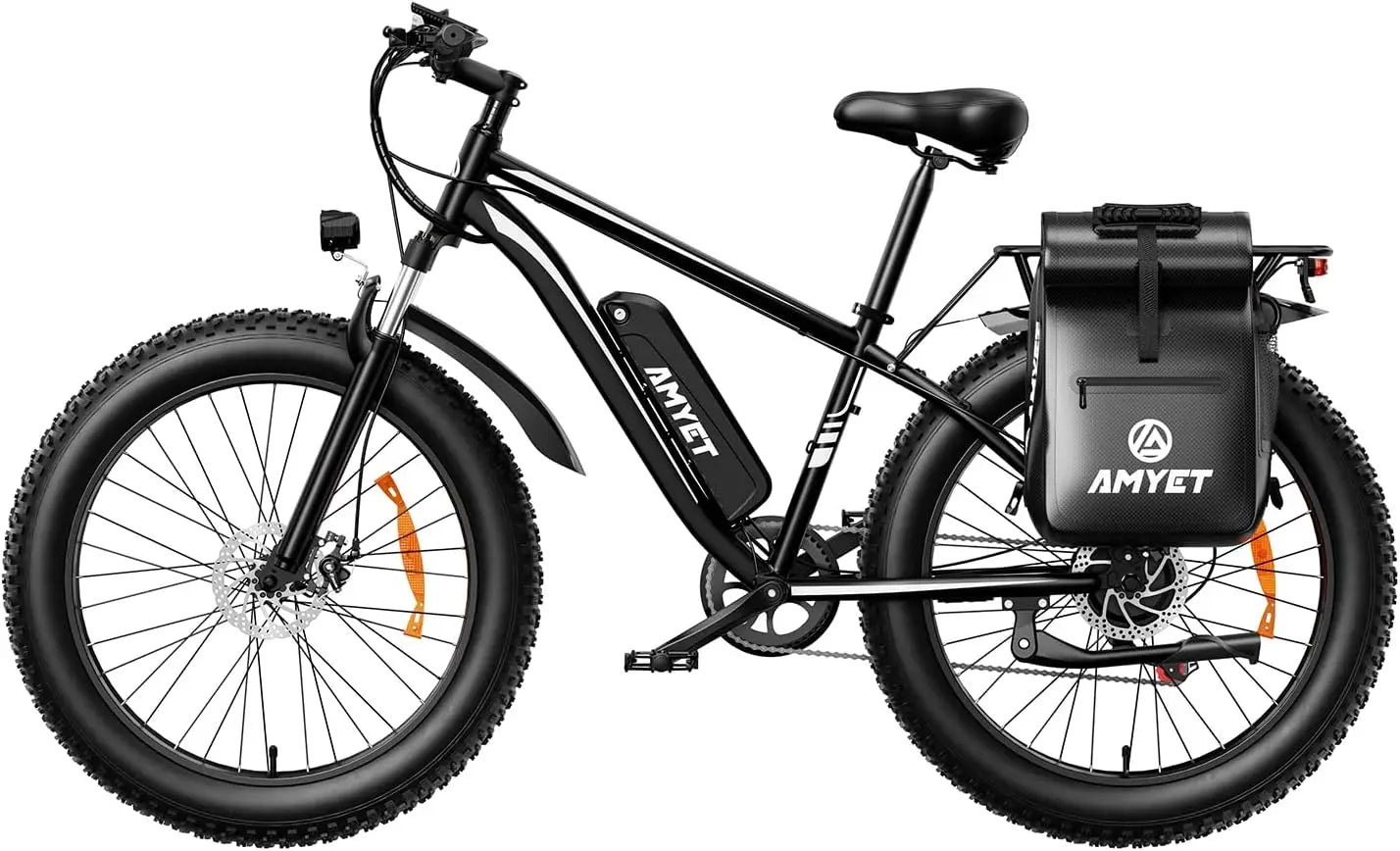 AMYET EB26 Electric Bike for Adults 1000W Electric Bicycle 48V 15AH E Bike 26" Fat Tire Mountain 31mph Dual Shock Absorber Ebike