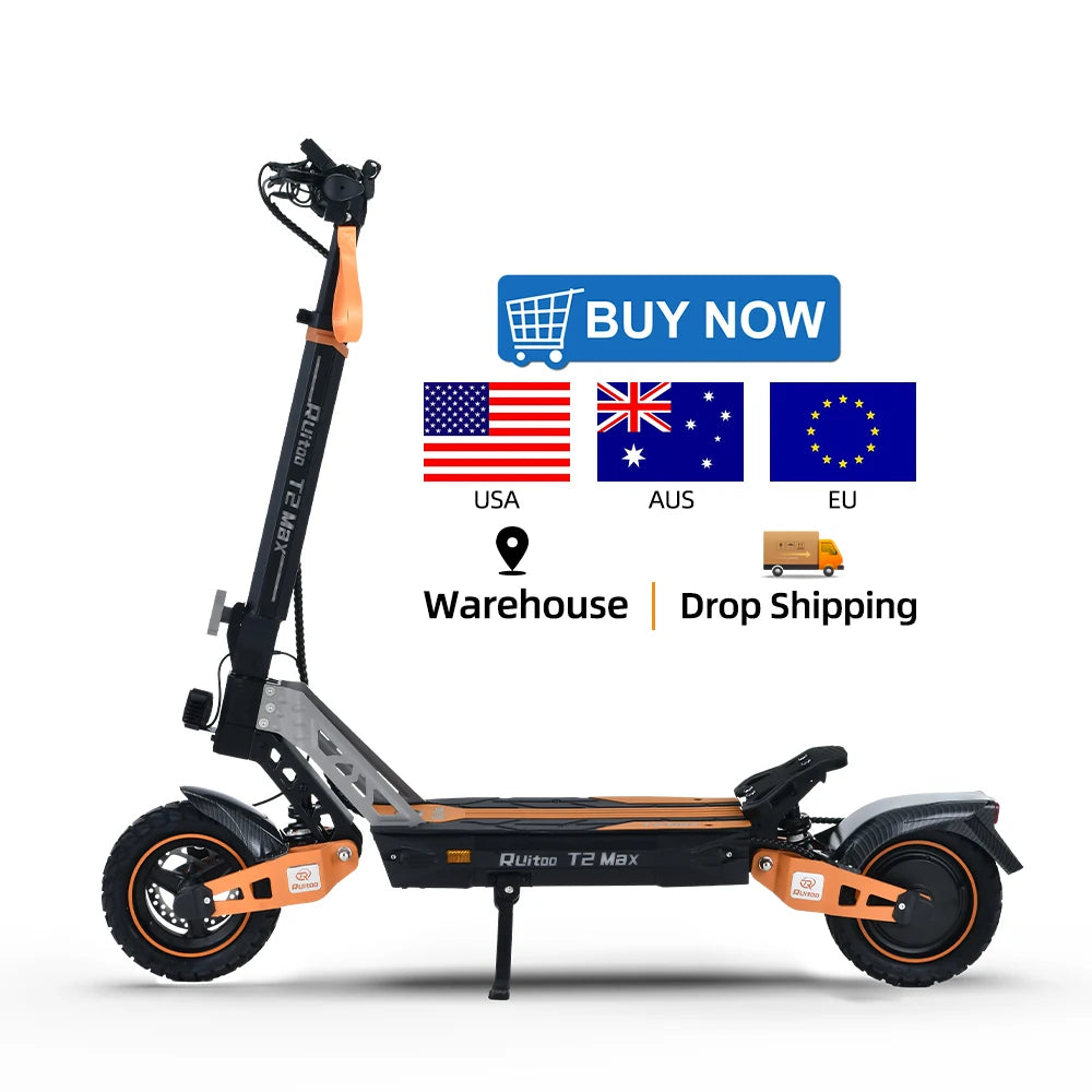 Ruitoo T2Max 1000W Nice design Electric Scooter Folding Two Wheel Scooter for Adults