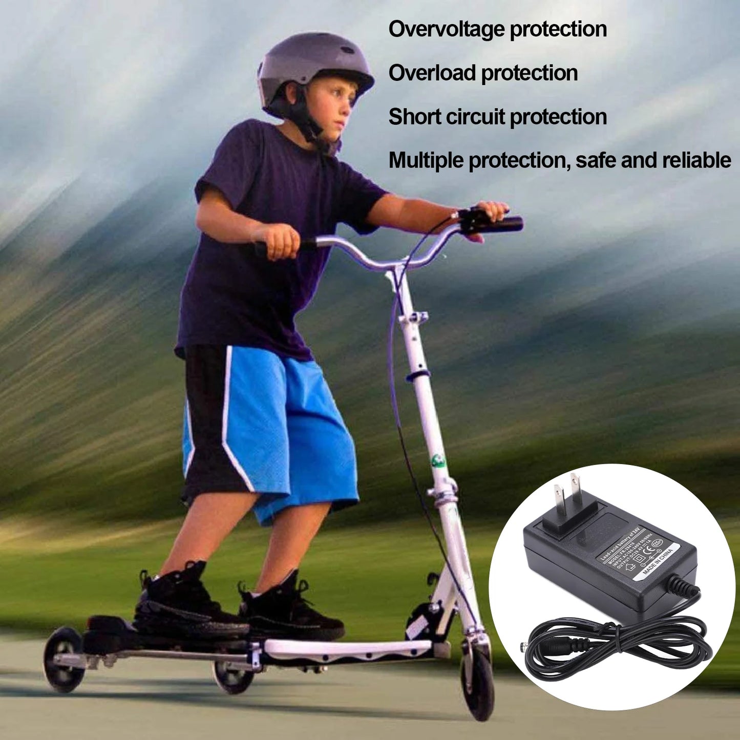 Electronic Scooter Lithium Battery Charger Intelligent overvoltage protection 29.4V 1A Power Supply Adapters