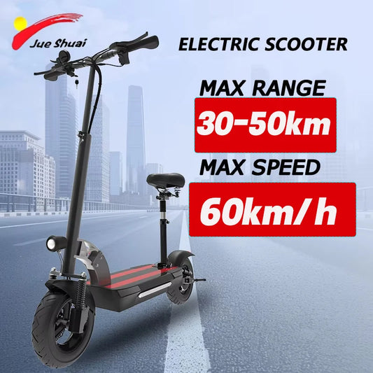 1200W Rear Motor Electric Scooter 55KM/H Max Speed E-Scooter for Adult 10'' Pneumatic Tyres Trottinettes électriques Disc Brake