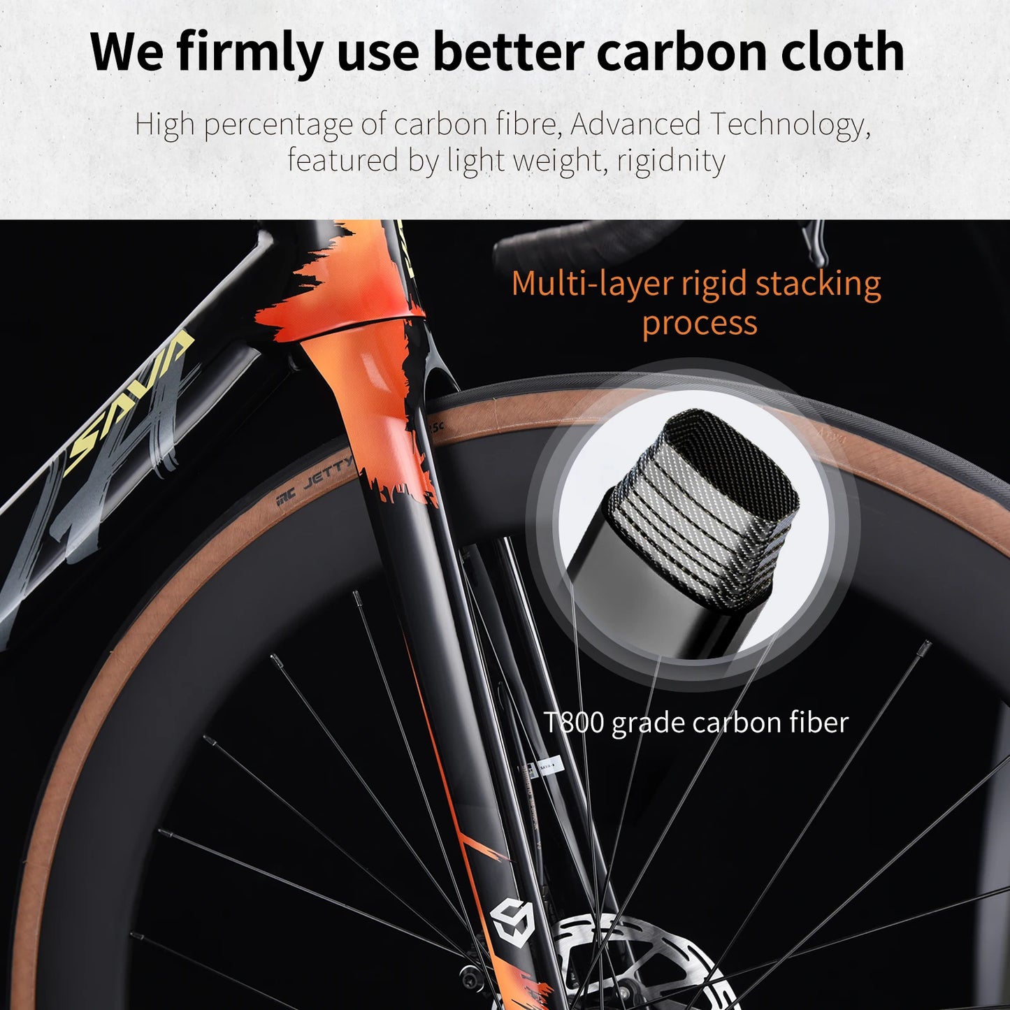 SAVA AK105 Carbon Fiber Road Bike Adult Racing 700C UCI Proven Complete Bike Carbon Fiber Frame With 105 R7120 24 Speed Groups