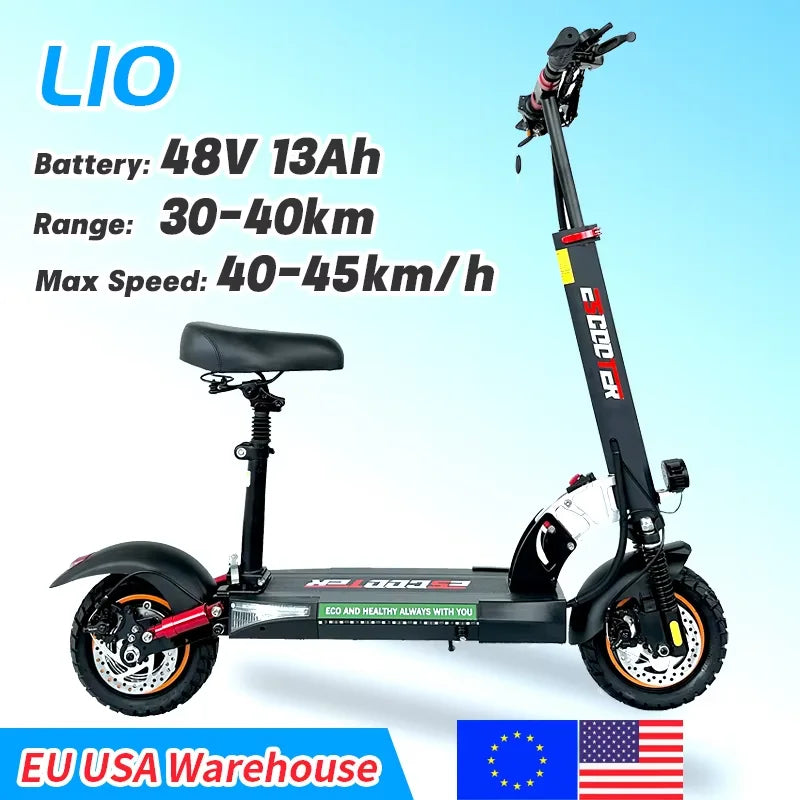 Adult Electric Scooter 48v 13ah  Escooter Kick Scooter Lightweight Long Range 35-55km Scooters 800w