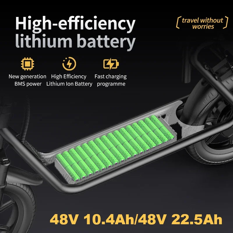 ESBS/ESBSPRO Electric Scooter 500W Motor 48V 10.4/22.5AH Battery 14Inch Tires 28Miles 21MPH With Seat Rear Basket Adult EScooter