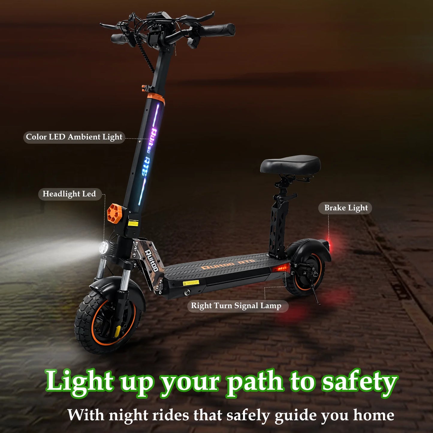 Electric Scooter Adults, Up to 32MPH,800W Motor Commuter Electric Scooter for Adults and Teen with Detachable Seat,10'' Vacuum