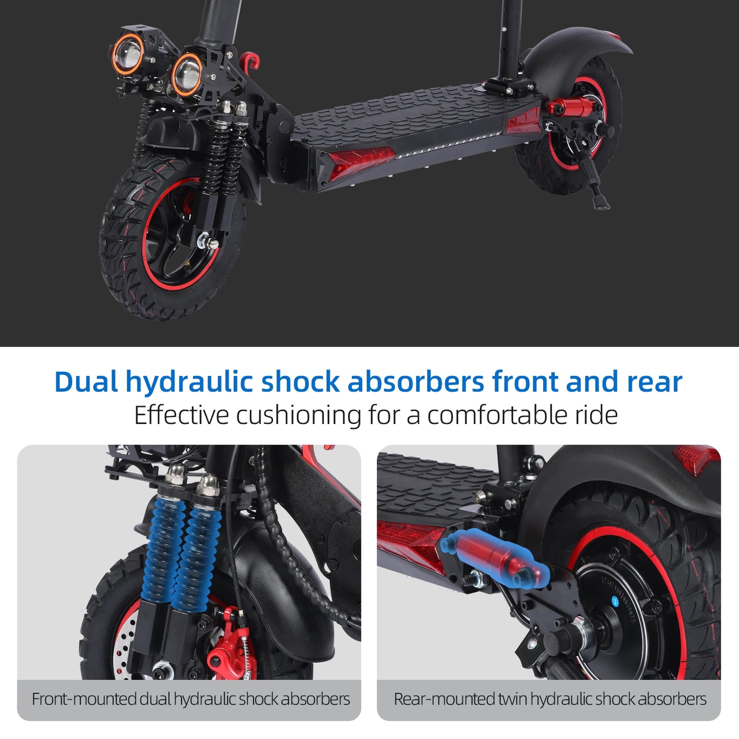 1200W Electric Scooter with Seat for Heavy Adult, Max 35miles Range, 11'' Off-road Tires, Fast E-scooter for Commuting