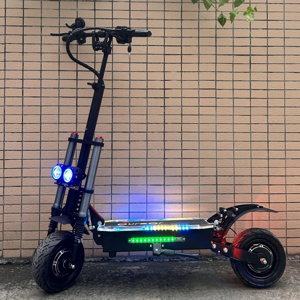 6000W 60V 50Ah 11 inch off-road tyre Kick scooter dual motors removable seat hydraulic shock absorption Folding Electric Scooter