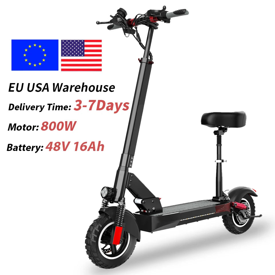 Foldable 800W 48V 10INCH Electric Scooter for Adult, Portable Scooter , European and UK Warehouse