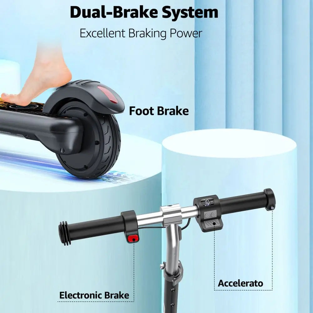 H30 Max Electric Scooter for Kids, LED Dispaly, 150W Powerful Motor, Dual Brake System, Adjustable Height and Speed.