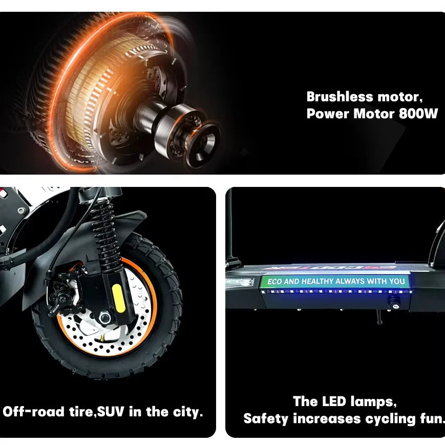 Adult Electric Scooter 48v 13ah  Escooter Kick Scooter Lightweight Long Range 35-55km Scooters 800w