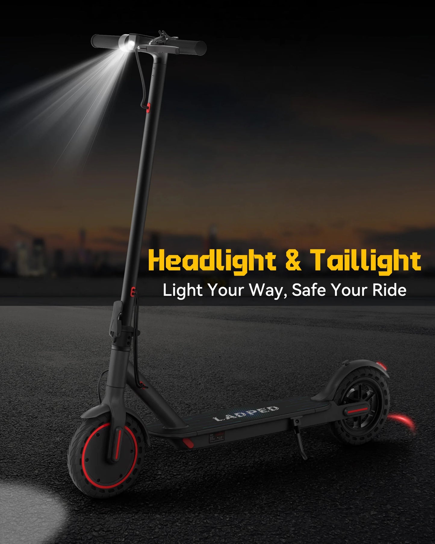 LADPED LP40 Electric Scooter 350W 19mph APP Smart Control 4 Speed Modes Foldable Electric Scooter 16miles Max Range for Kids 12+
