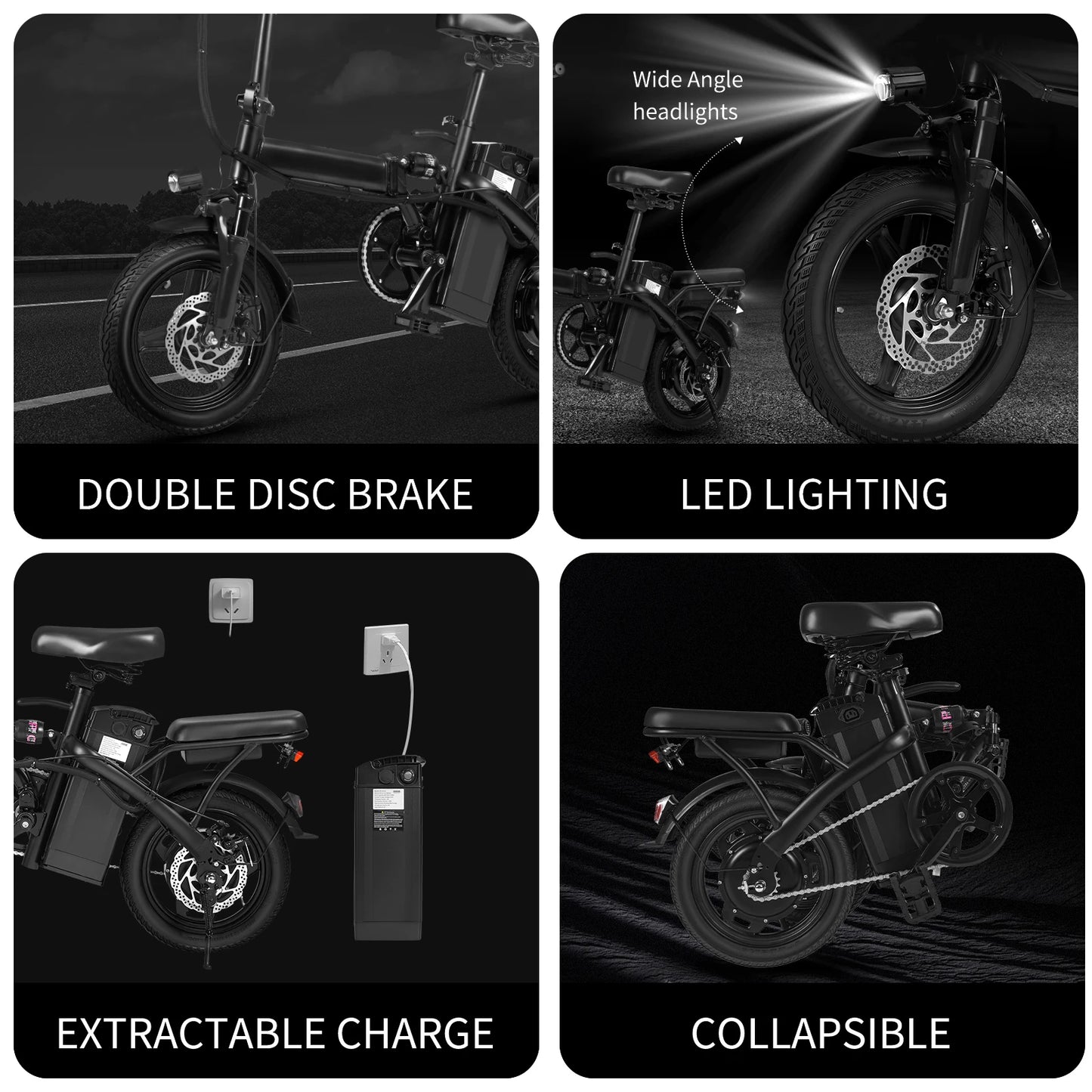 400W  adult foldable electric bicycle with seat