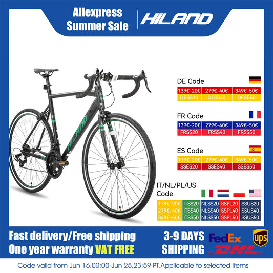 Hiland Aluminum Road Bike,Shimano 14 Speeds, 53/57cm Frame, Racing Bike for Men Mens Racing Bike