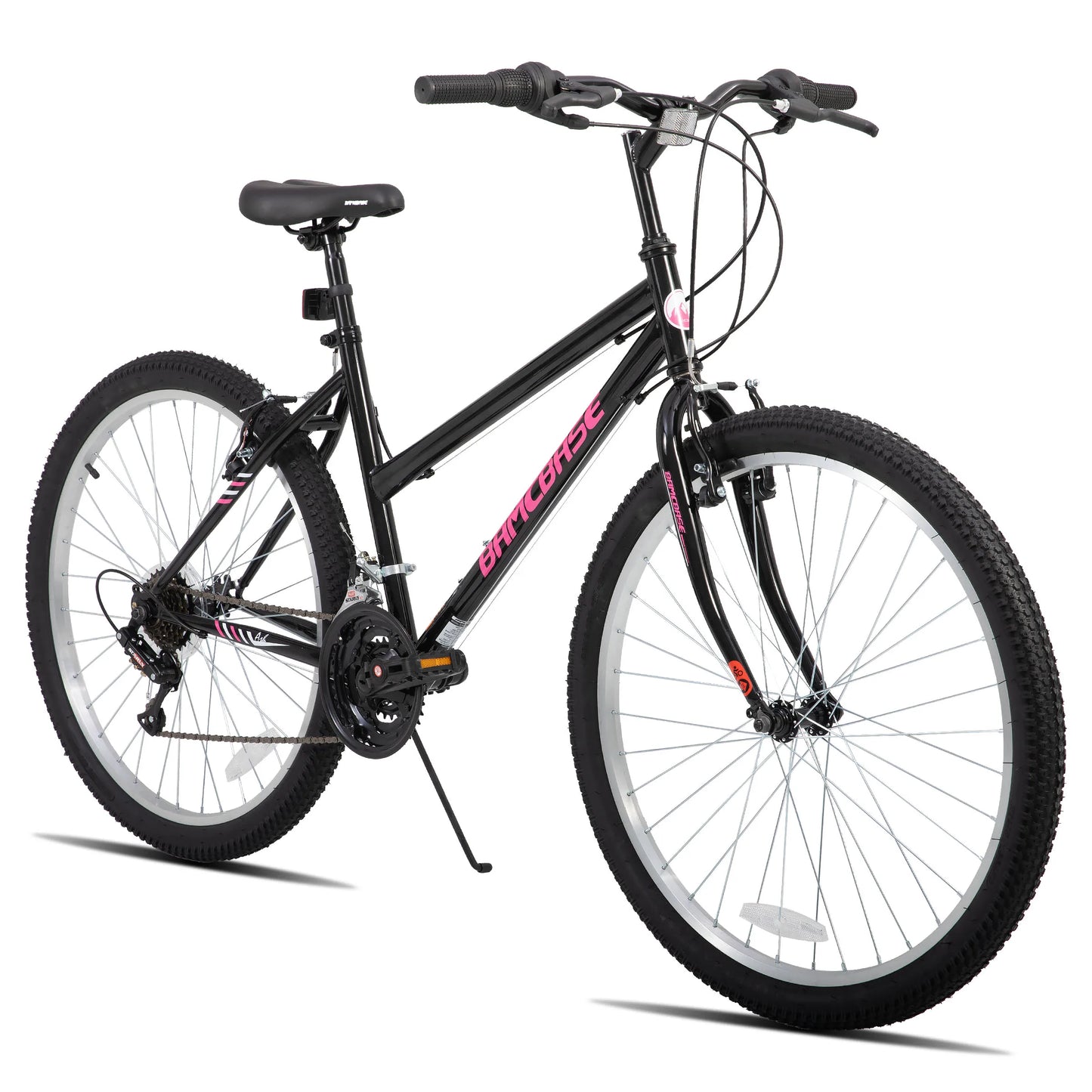 HILAND Bamcbase Womens Mountain Bike, 24 26 Inch 18 Speeds Hybrid Commuter Bicycle for Adults, Sport Hardtail Trail MTB