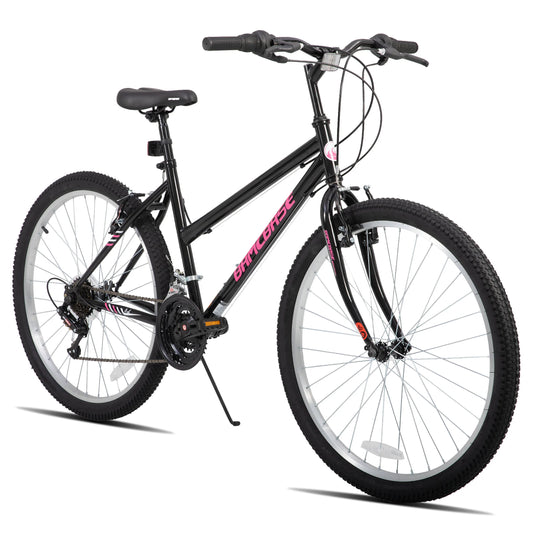 HILAND Bamcbase Womens Mountain Bike, 24 26 Inch 18 Speeds Hybrid Commuter Bicycle for Adults, Sport Hardtail Trail MTB
