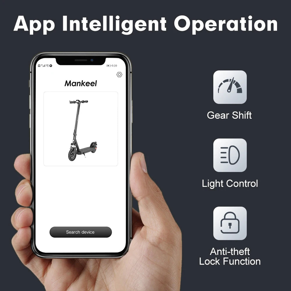 Mankeel Pioneer Electric Scooter 48V 10Ah 16Mph 500W Electric Scooter 10 inch Off-road Tire Folding EScooter for Adults Scooter